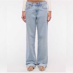 Abercrombie Low Rise The Baggy Cuffed Jeans Size‎ 32 14 Relaxed Denim Stretch